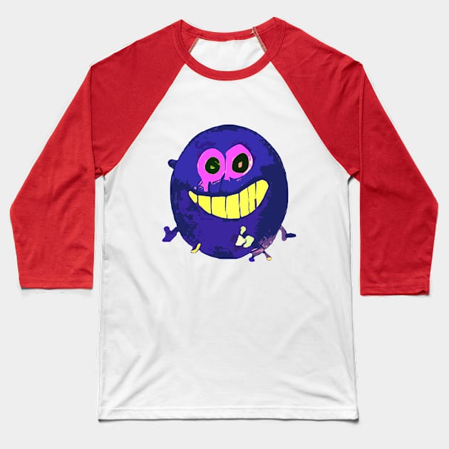 Happy Monster Baseball T-Shirt by acurwin